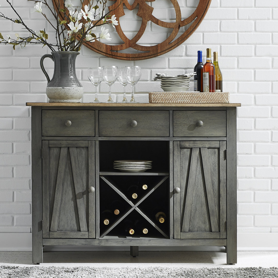 Keswick 3 Drawer, 2 Cabinet Server w/ Wine Storage Greyleigh™ 