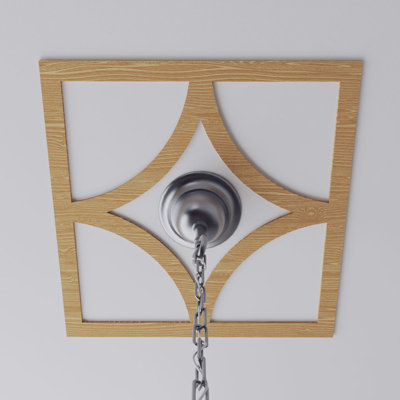 22"OD x 14 1/8"ID x 1/4"T Statesman Wood Fretwork Pierced Ceiling Medallion, Alder