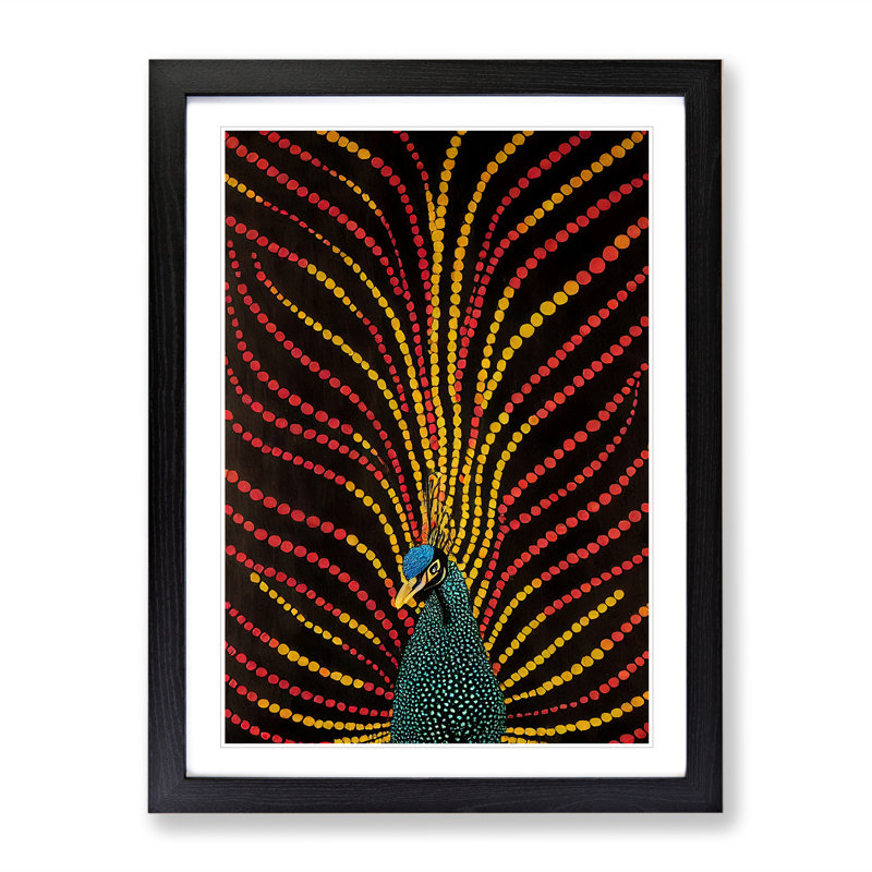 Peacock Dreams - Single Picture Frame Print, Black Framed, 34cm H x 25cm W x 2cm D