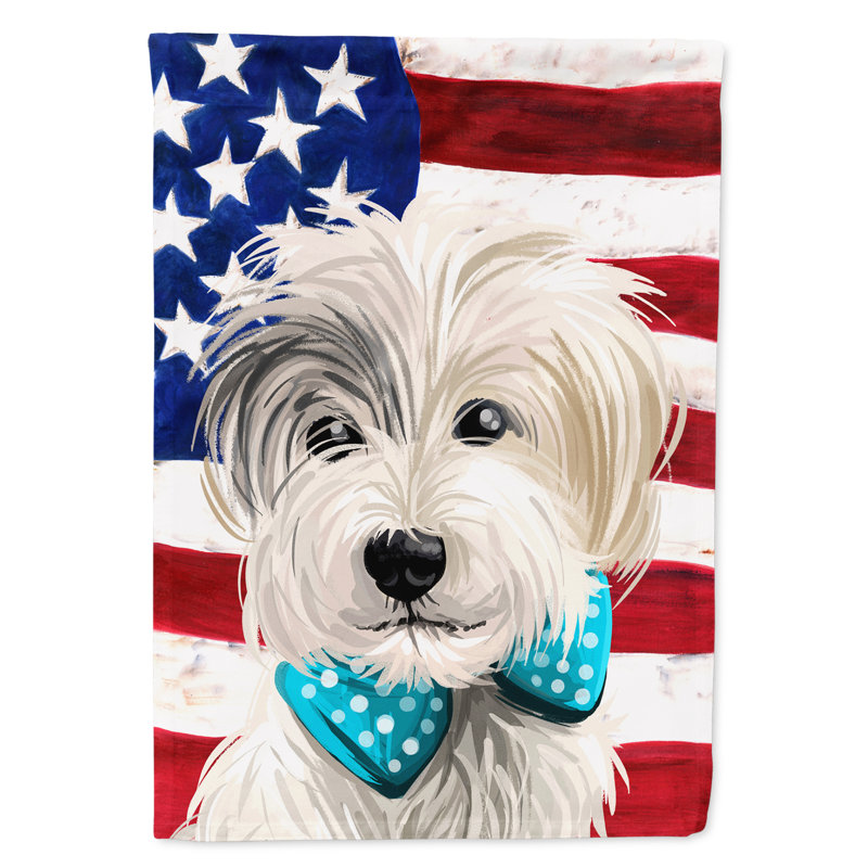 Polyester à 2 côtés 28 x 40 po drapeau maison, Lucas terrier