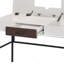 Bureau d'écriture naturel et noir avec port de charge USB, bureau d'étude d'ordinateur moderne pour bureau à domicile-1179100565