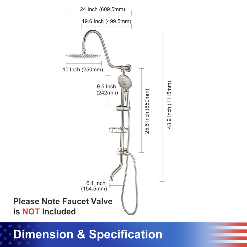 Système de douche complet, Nickel brossé
