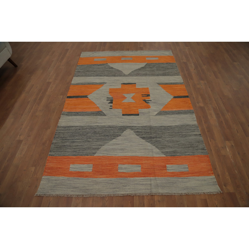 Tapis tissé à la main en laine Kilim 5 x 8