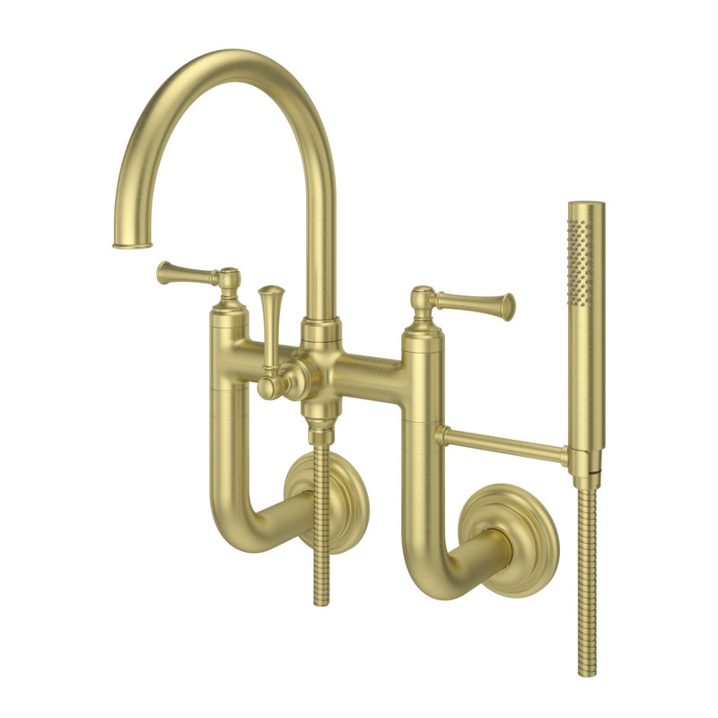 Wall Mounted Tub Spout, Brushed Gold