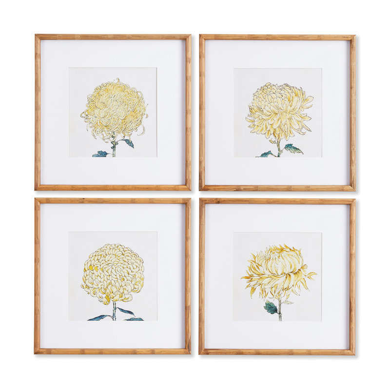Ensemble de 4 impressions botaniques Andel Chrysanthemum