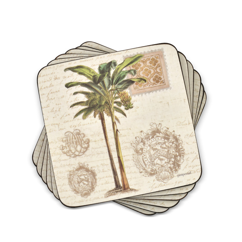 Sous-verres Pimpernel Vintage Palm Study S / 6 4 po x 4 po