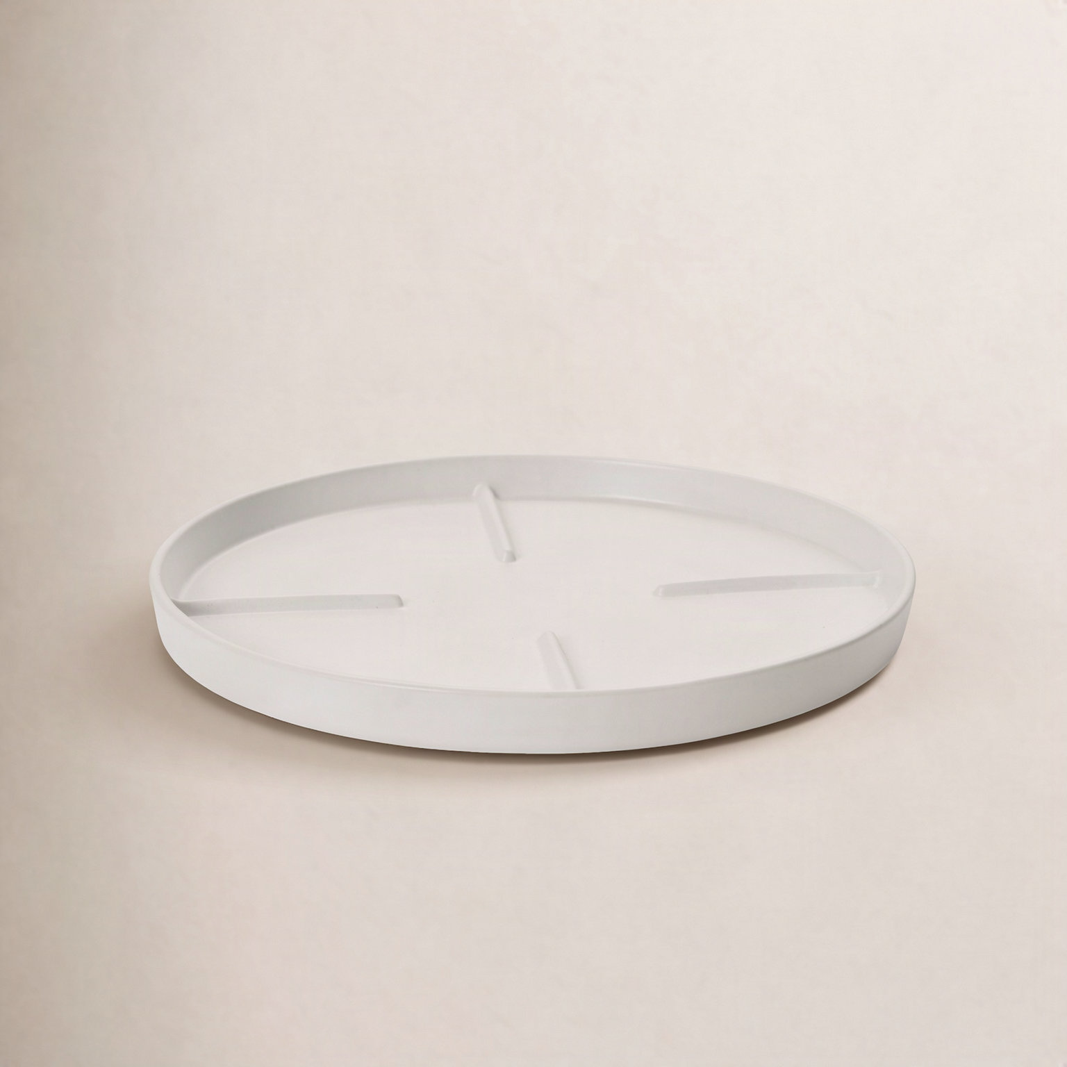 Noha Saucer Plant Stand, White, 1.5" H x 14.75" W x 14.75" D