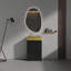 Meuble-lavabo en marbre 20 po avec lavabo en acier inoxydable doré et armoire autoportante-1171235851