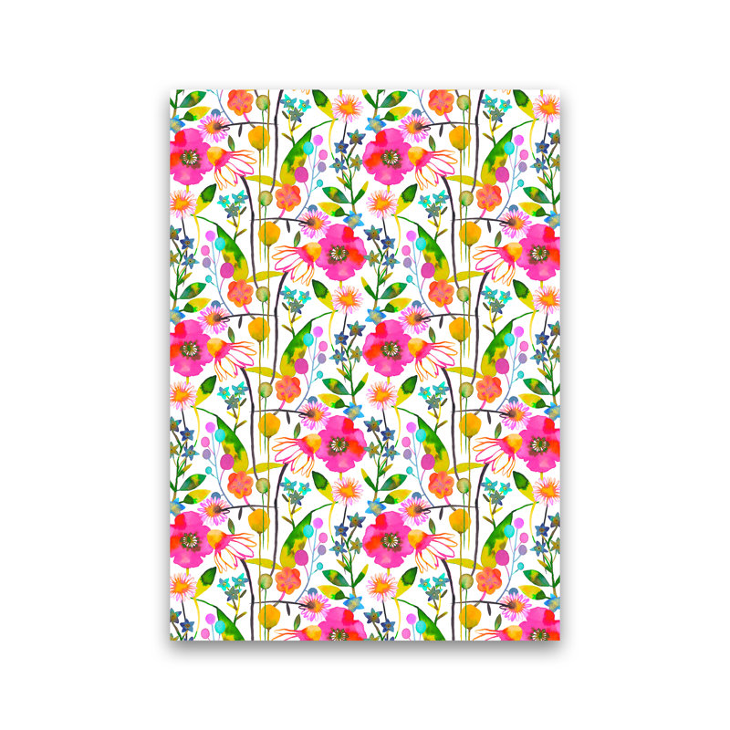 Happy Spring Flowers - Print, No Framed, 59cm H x 42cm W x 1cm D