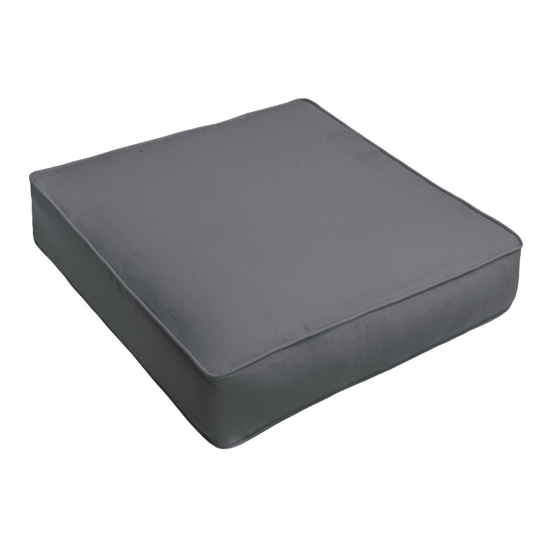 Indoor/Outdoor Seat Cushion, 25" W x 25" D, Poly Solid - Charcoal