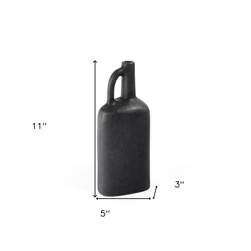 11" Gray Aluminum Jug Table Vase