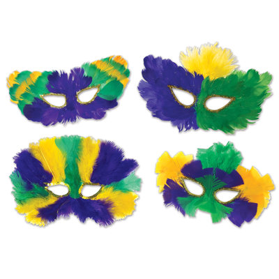 Mardi Gras Masks - Pack of 12