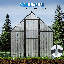 Polycarbonate Aluminum Frame Greenhouse Kit With Roof Vent-1015384933