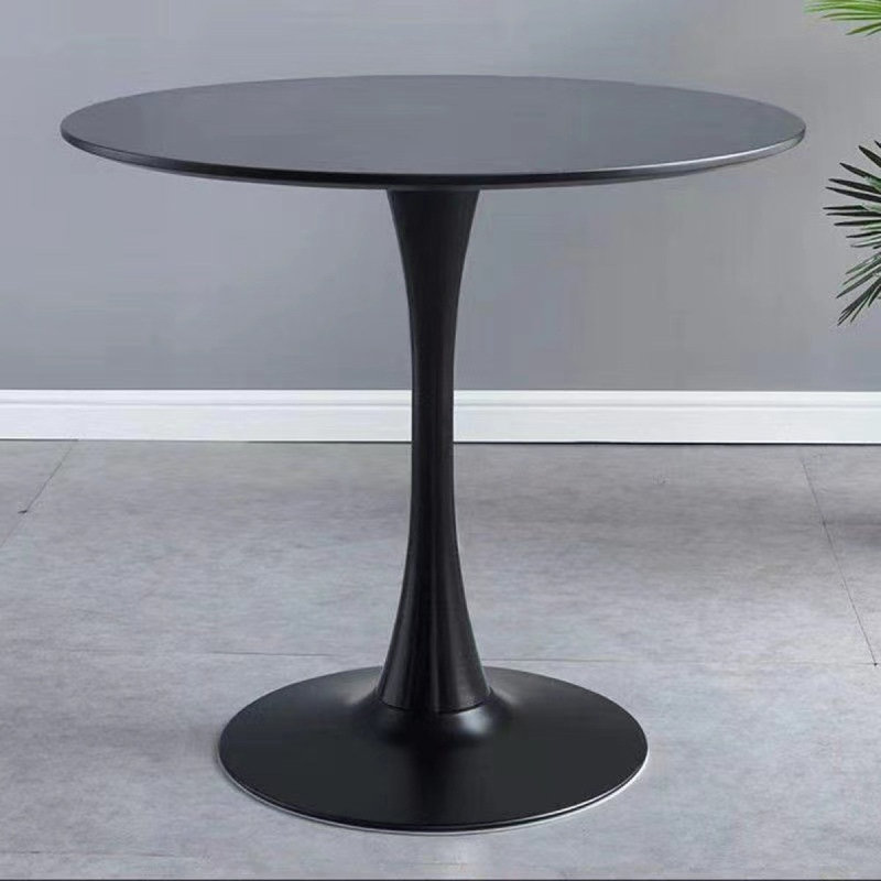 Table ronde, table de salle à manger, plateau en panneau de fibres à densité moyenne et table tulipe ronde en acier, table basse Mid-Century