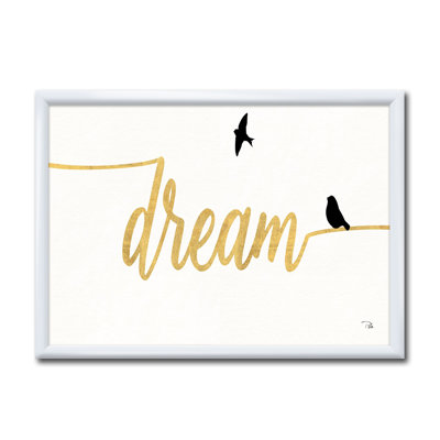 Cadre « family of oiseaux on gold words ii », reproduction d’art sur toile