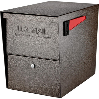 Bronze Curbside Locking Security Package Mailbox Heavy Duty Galvanized Steel Weather Resistant Outdoor Mailbox