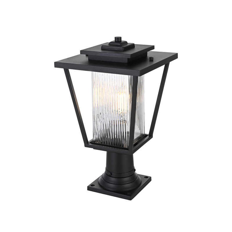Musson Outdoor Post Light in Black, 17.5" H x 10" W x 10" D
