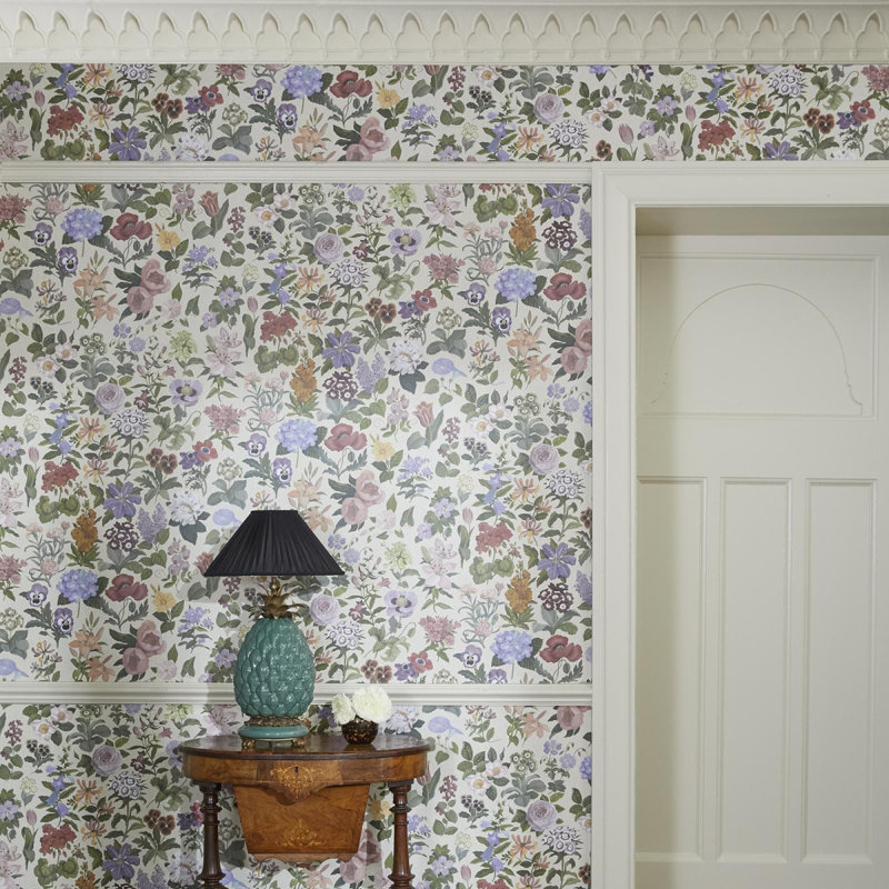 Floralia Floral Wall Mural, Ecru