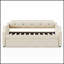 Lit de jour rembourré avec couchette, support à lattes de bois et canapé-lit confortable pour une utilisation polyvalente-308631590
