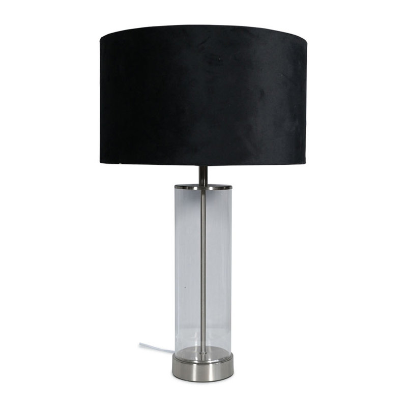 Simonetta Glass Table Lamp, No, Black, Silver