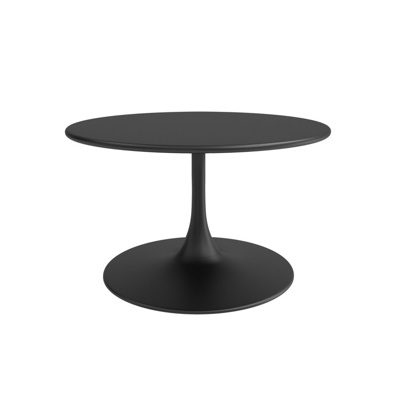 Table basse ronde en acier avec base à piédestal 31 po Jabarie, Noir