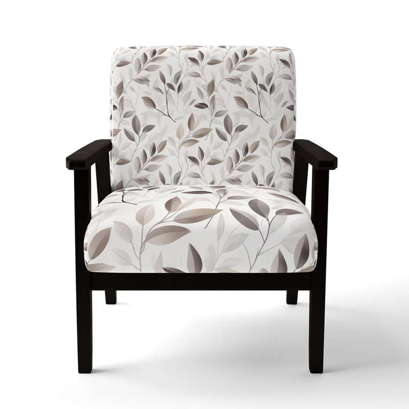 Chaise d'appoint floral Floral, Accoudoirs carrés noirs