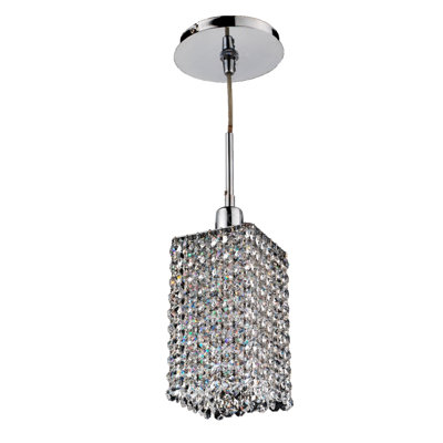 Luminaire suspendu rectangulaire en cristal 1 lumière Pakswith
