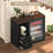 47.2" Coffee Bar Cabinet With Fridge Space, Farmhouse Mini Fridge Cabinet With Power Outlets And Storage Drawers, Wine Bar Cabinet With Sliding Shelf For Kitchen Dining Room