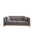 " mid-century modern chenille sofa | tufted buttons & copper nail armrest | 2 pillows | metal legs | stylish living room couch-855021892-855021893