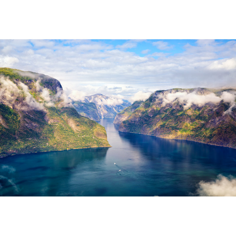 Fjord Landscape In Norway by Dibrova - Wrapped Canvas Print, 30cm H x 46cm W x 3.8cm D