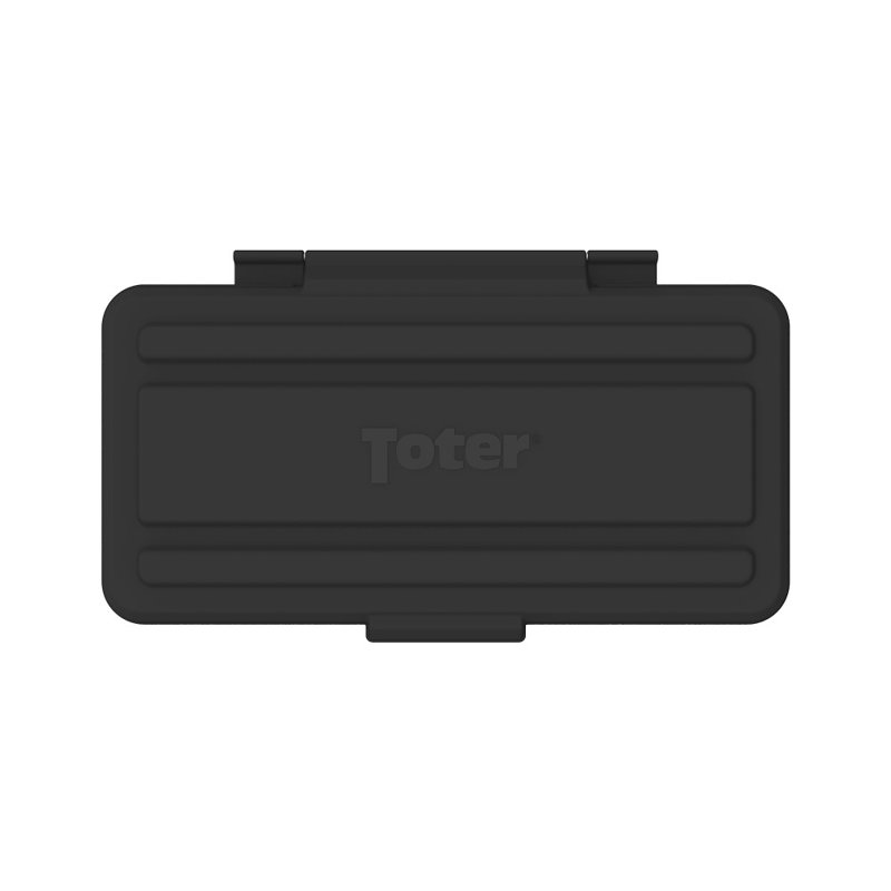 Slimline Rectangular Trash Can Lid With Hinged Lid - Black