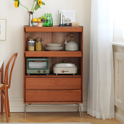 Glass Door Stainless Steel Accent Cabinet
