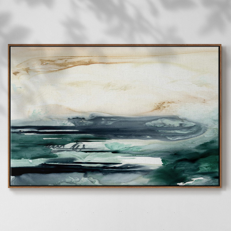Sea Foam Flow II, reproduction d'art sur toile, H 25 po x l 37 po x P 2 po, Noyer