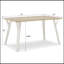 Table de salle à manger rectangulaire contemporaine, blanc et bois naturel
