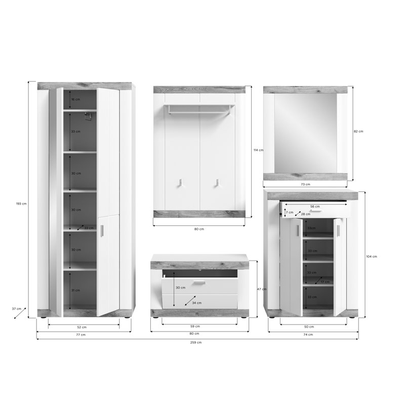 Maiken 259cm Wide Clothes Storage System