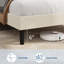 Structure de lit simple en velours côtelé avec base de charge USB et tête de rangement réglable, support de lattes en bois, aucun sommier nécessaire, beige-1833737954-1833736476