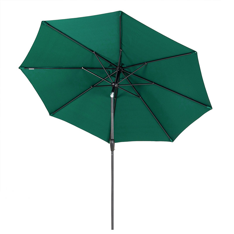 Parasol de marché 9 pi Kronqui, Vert forêt, Bouton-poussoir