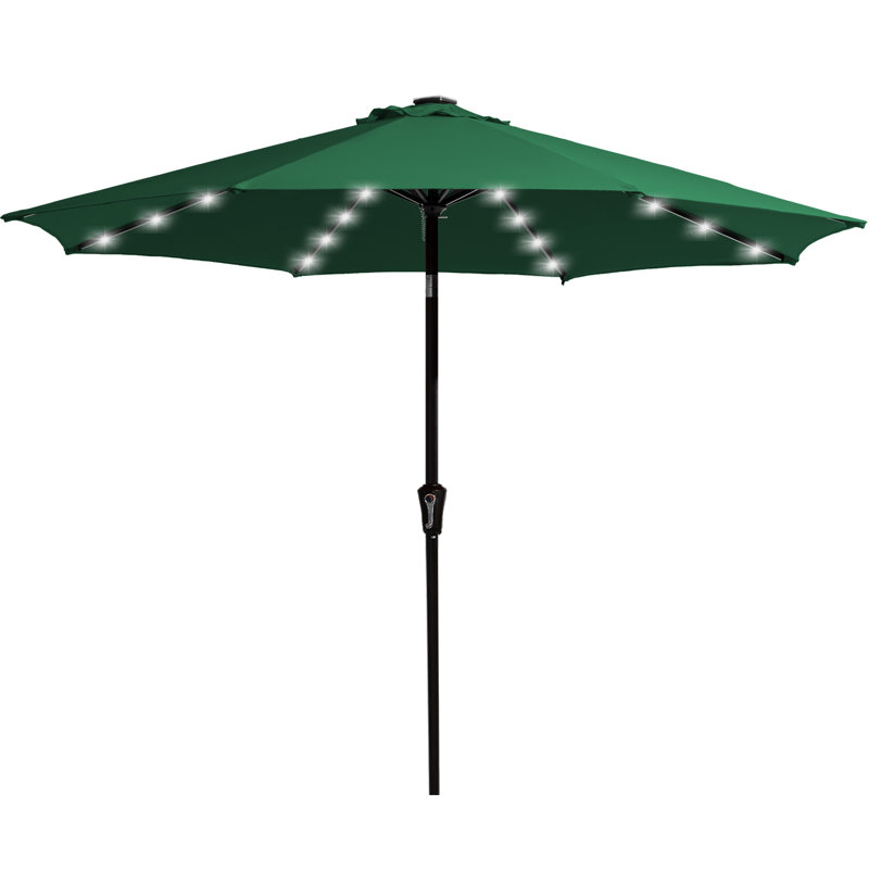 Parasol de marché avec manivelle Beka, Vert foncé, H 99,6 po x l 132 po x P 132 po