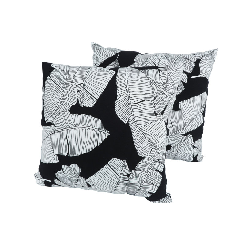 2 Pack Outdoor Throw Pillows, Black