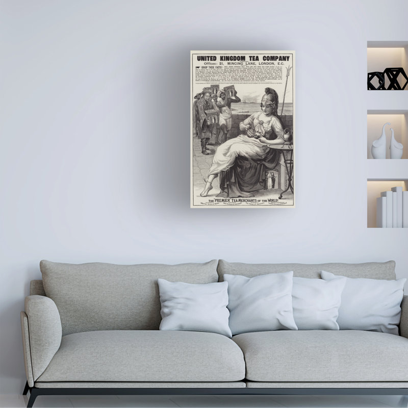 Publicité de l'école anglaise, art de la compagnie de thé du Royaume-Uni, H 19 po x l 12 po