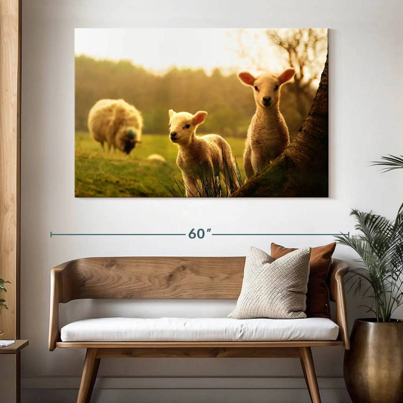 Brampt Baby Lambs, 34" H x 51" W