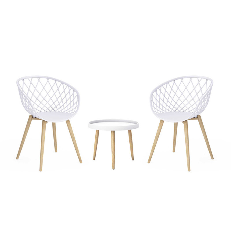 Ensemble de conversation 3 pièces avec pieds en acier durable Masam pour l'intérieur ou l'extérieur