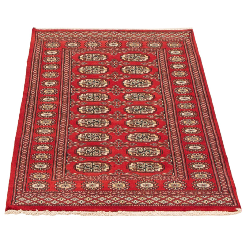 Tapis rouge foncé Malayka Peshawar Bokhara 3 pi 1 po x 4 pi 11 po