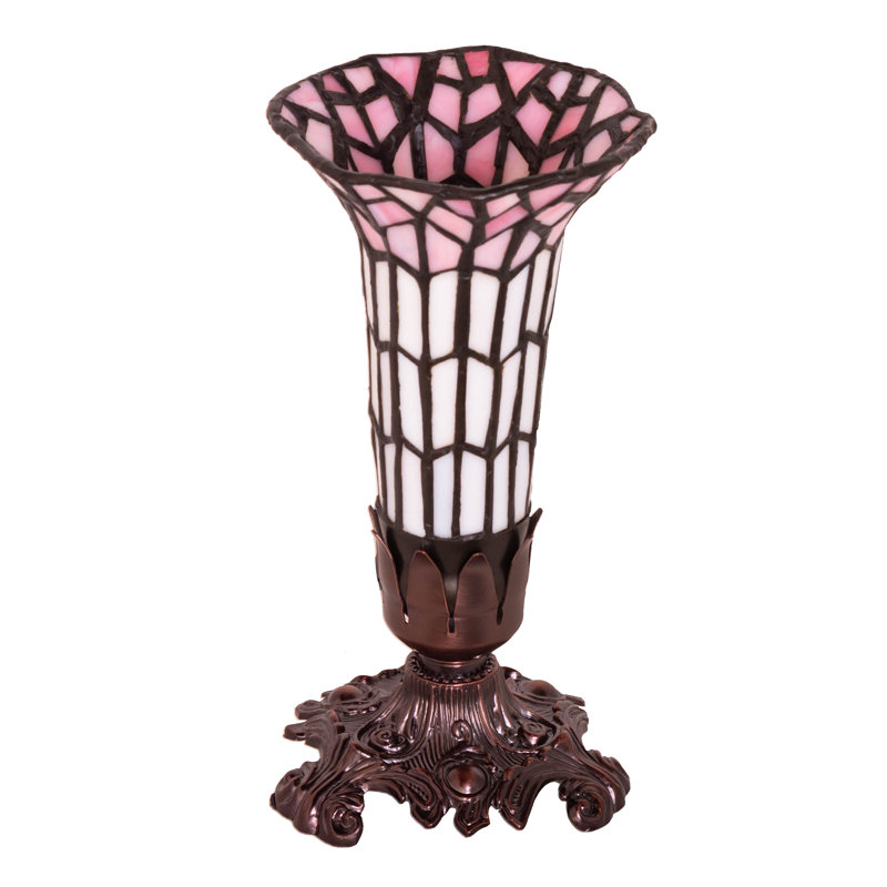 Ganimet Table Lamp, 8" H x 4" W x 4" D, White/Pink