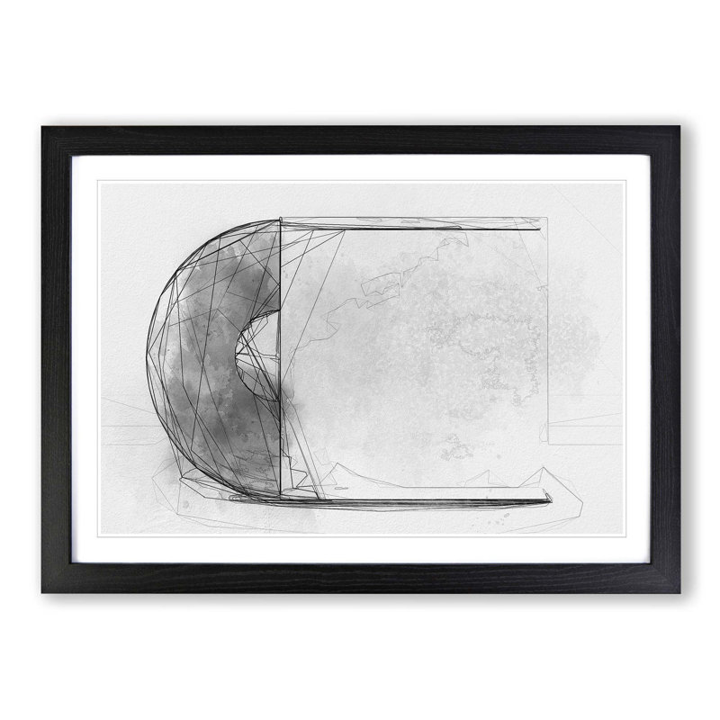 Vinyl Record in Abstract - Picture Frame Graphic Art Print, 60cm H x 91cm W x 2cm D, Black