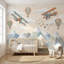 Papier peint Biplanes fantaisiste, décoration murale rétro-66581026-66581030