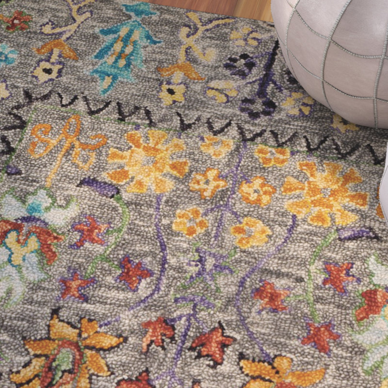 Tapis floral en laine touffeté à la main Broadmoor Blossom, Rond 10 pi