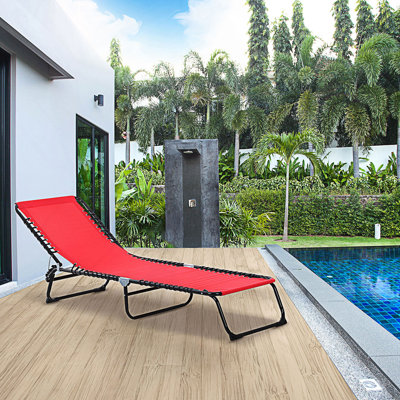 Chaise longue pliante de chaise longue de piscine, chaise longue de bronzage de patio, chaise longue extérieure, chaises longues de piscine