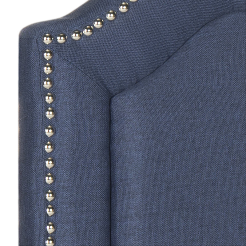 Upholstered Headboard, Linen Navy, Twin