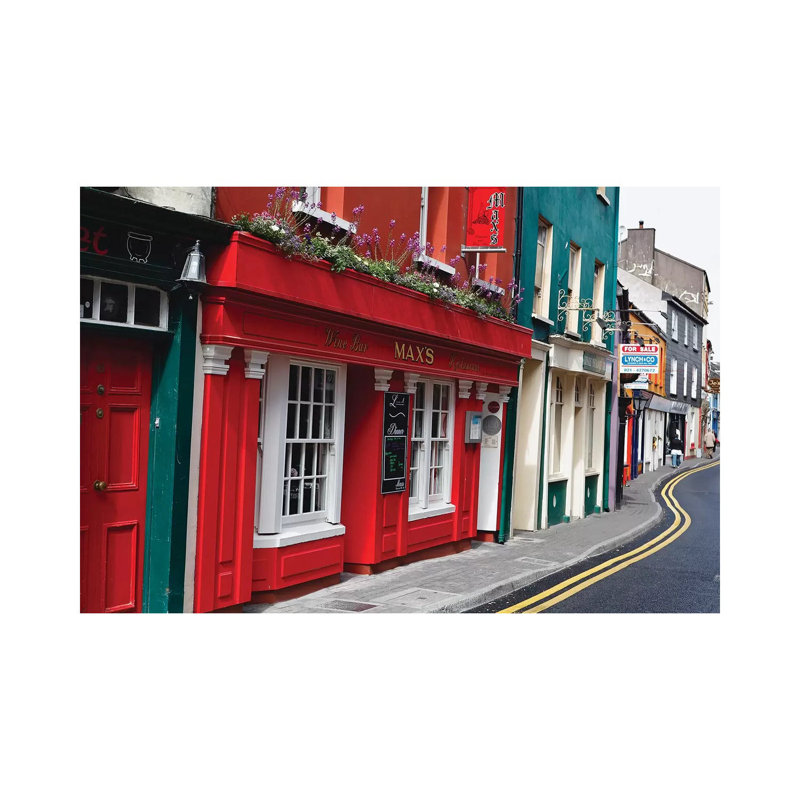 Narrow Street In Kinsale, County Cork, Republic Of Ireland by George Oze - Wrapped Canvas Print